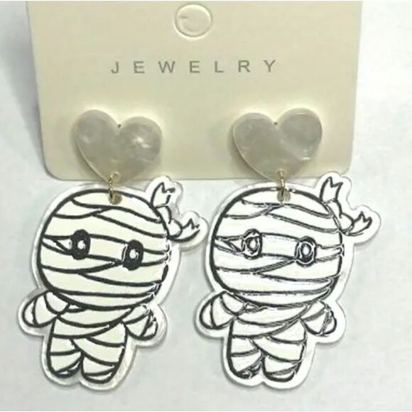 New Cute Halloween Mummy Earrings Dangle Fall Earrings - Picture 1 of 2
